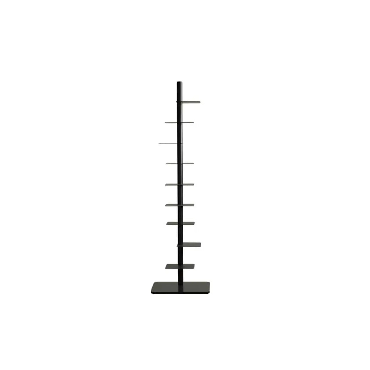 Minimalist Black Metal Tall Spine Display Bookshelf Image - 2
