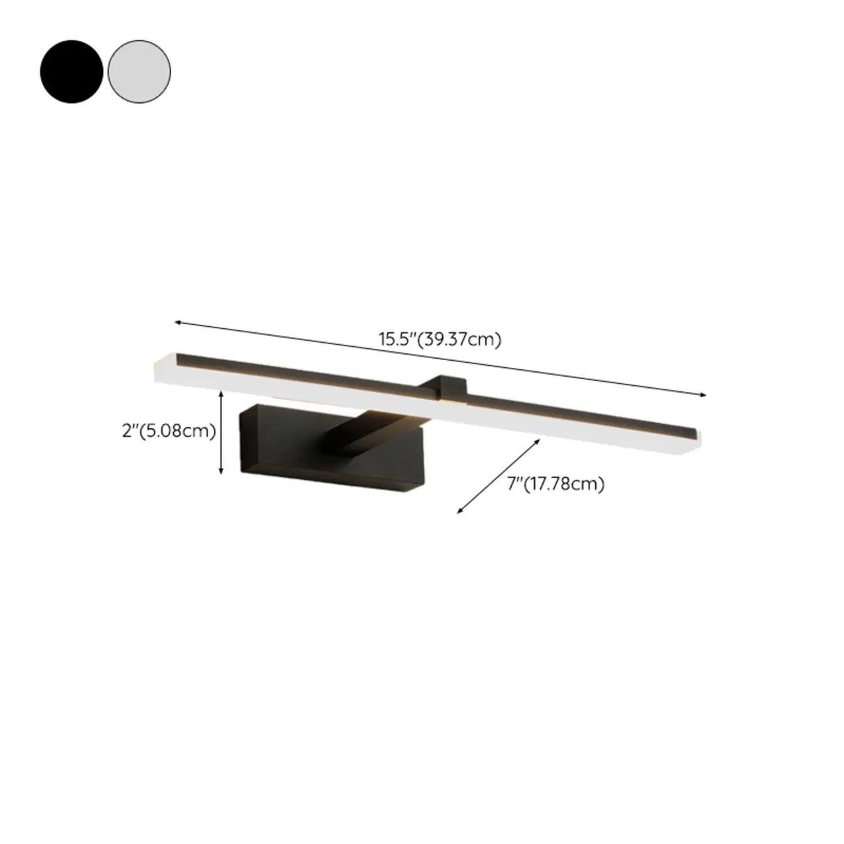 Minimalist Black Rectangular LED Vanity Light