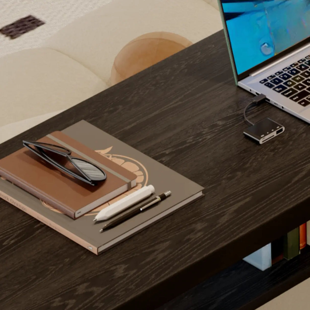 Minimalist Black Rectangular Wood Bar Table with Shelf Image - 6