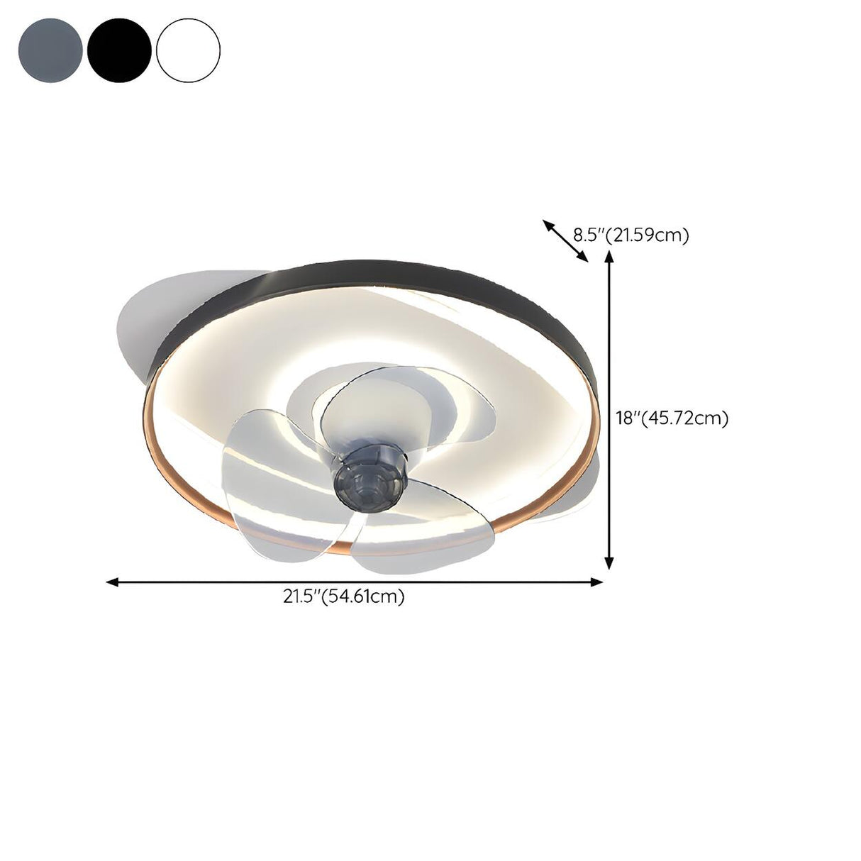 Minimalist Circular LED Modern Ceiling Fan with Light