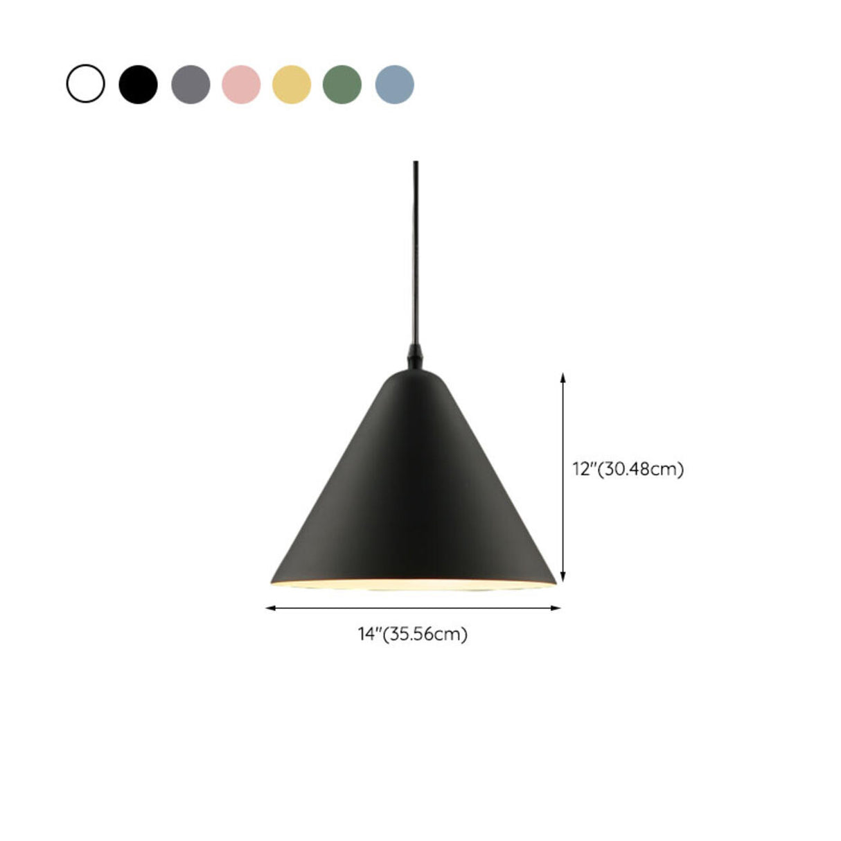 Minimalist Colorful Cone Aluminum Pendant Light Image - 25