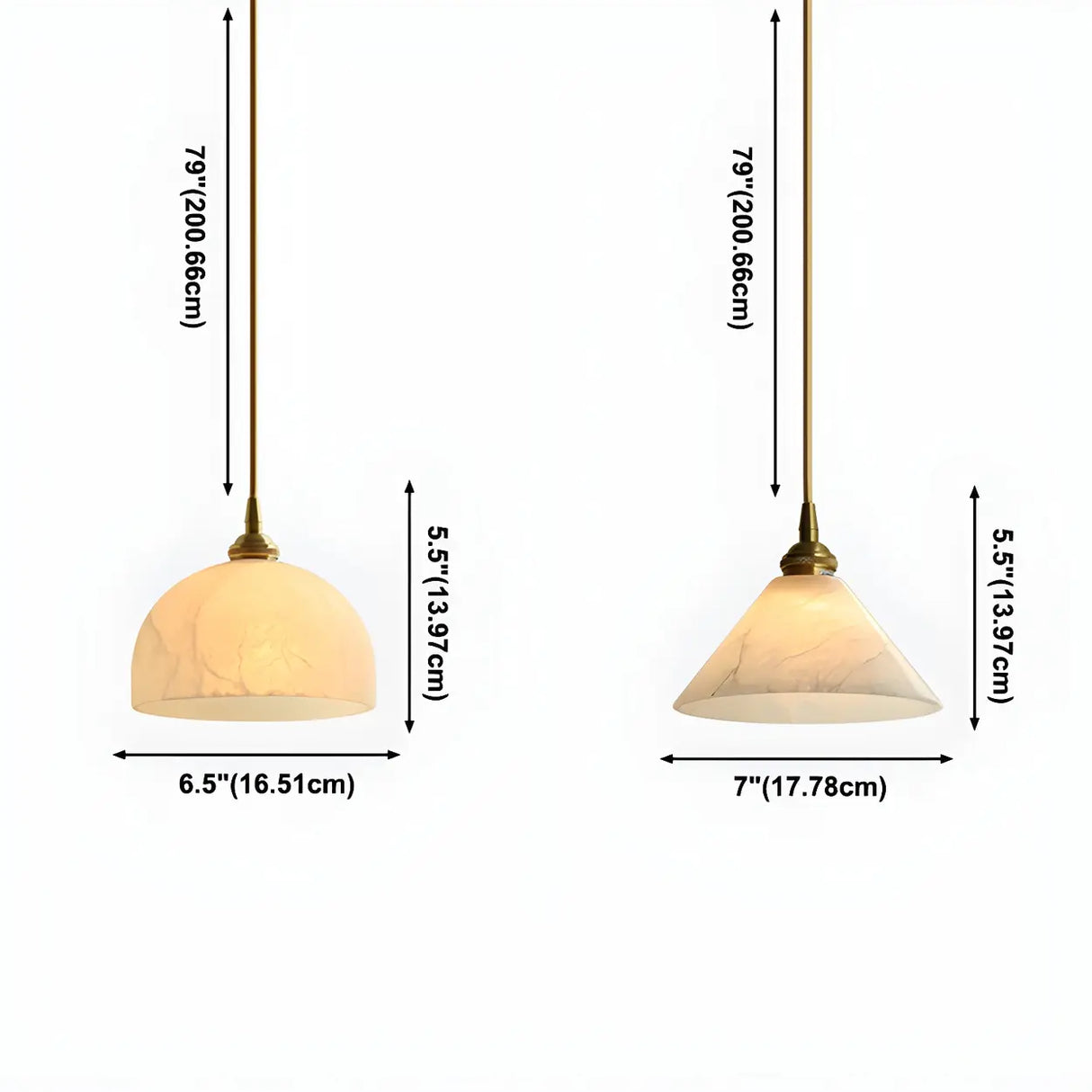 Minimalist Cone Alabaster White Adjustable Pendant Light Image - 6