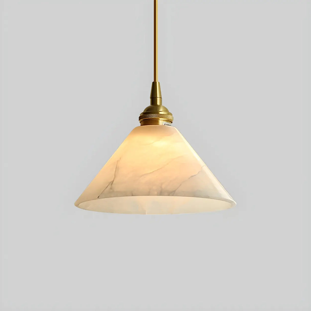 Minimalist Cone Alabaster White Adjustable Pendant Light Image - 8