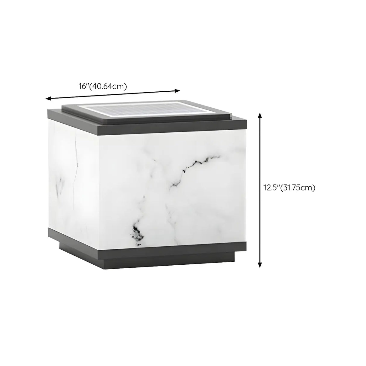 Minimalist Cubic Pillar Outdoor Table Lamp Warm Light