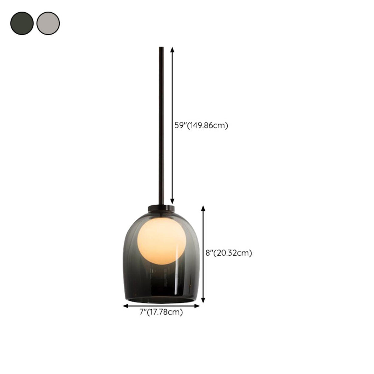 Minimalist Dining Room Clear Glass Bell Pendant Light