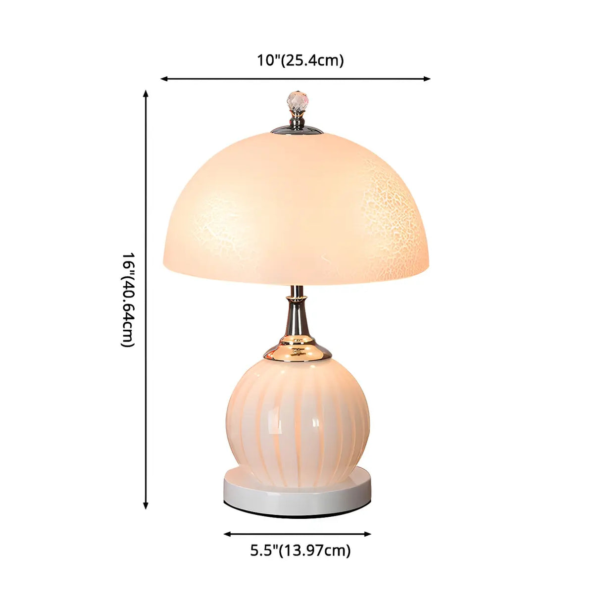 Minimalist Dome Glass Shade Globe Base Table Lamp