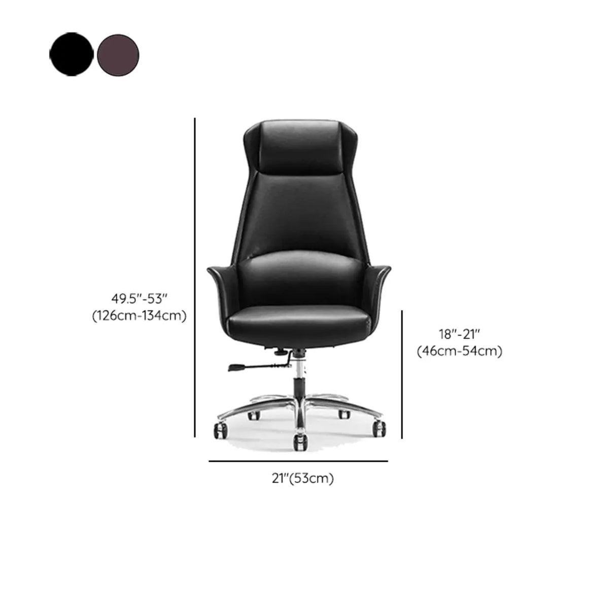 Minimalist Ergonomic Leather Brown Office Chair with Arms