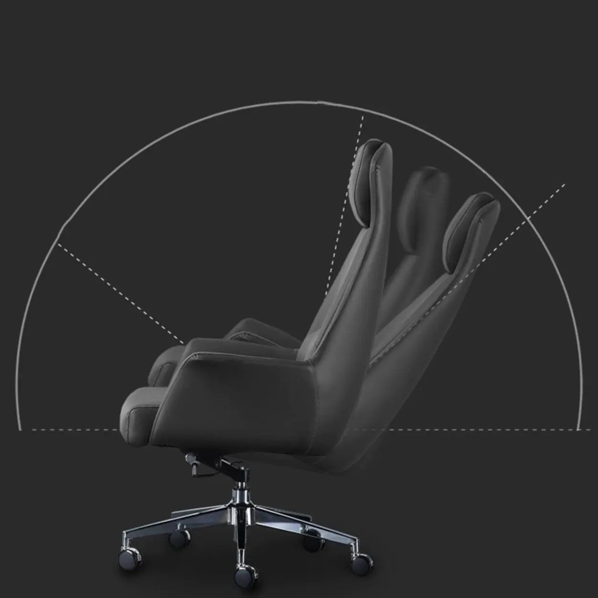 Minimalist Ergonomic Leather Brown Office Chair with Arms Image - 8