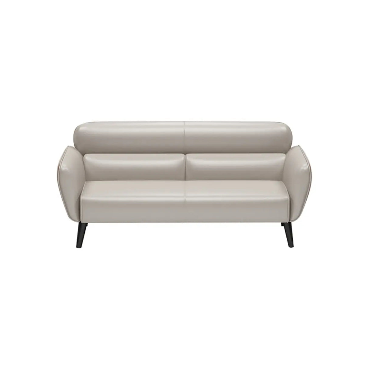 Minimalist Faux Leather Square Arm Cushion Back Sofa Image - 6