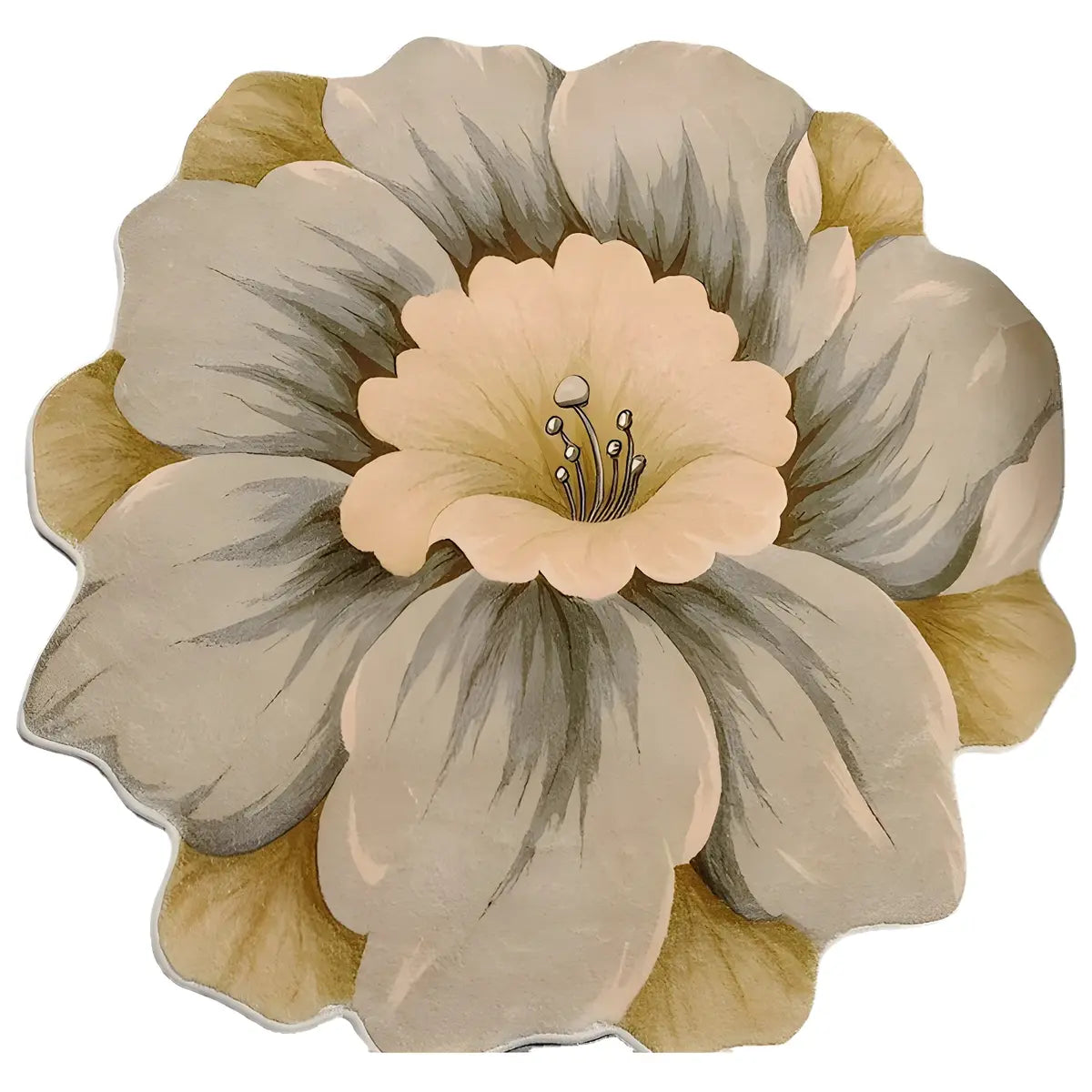 Minimalist Floral Shape Soft Yellow Anti-Slip Area Rug Image - 5