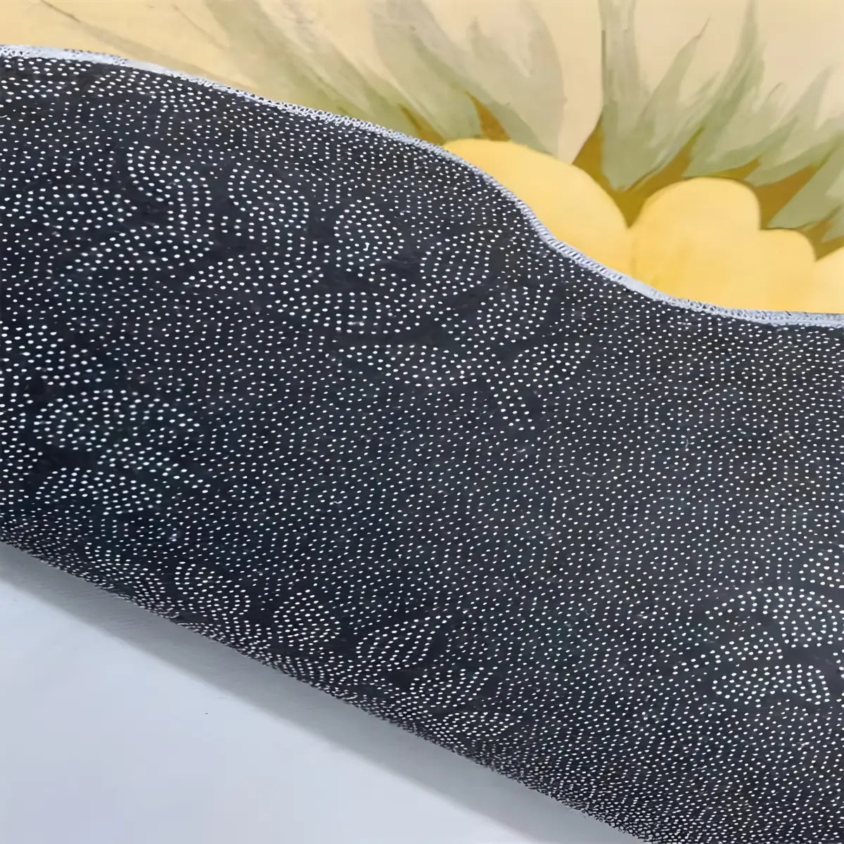 Minimalist Floral Shape Soft Yellow Anti-Slip Area Rug Image - 6