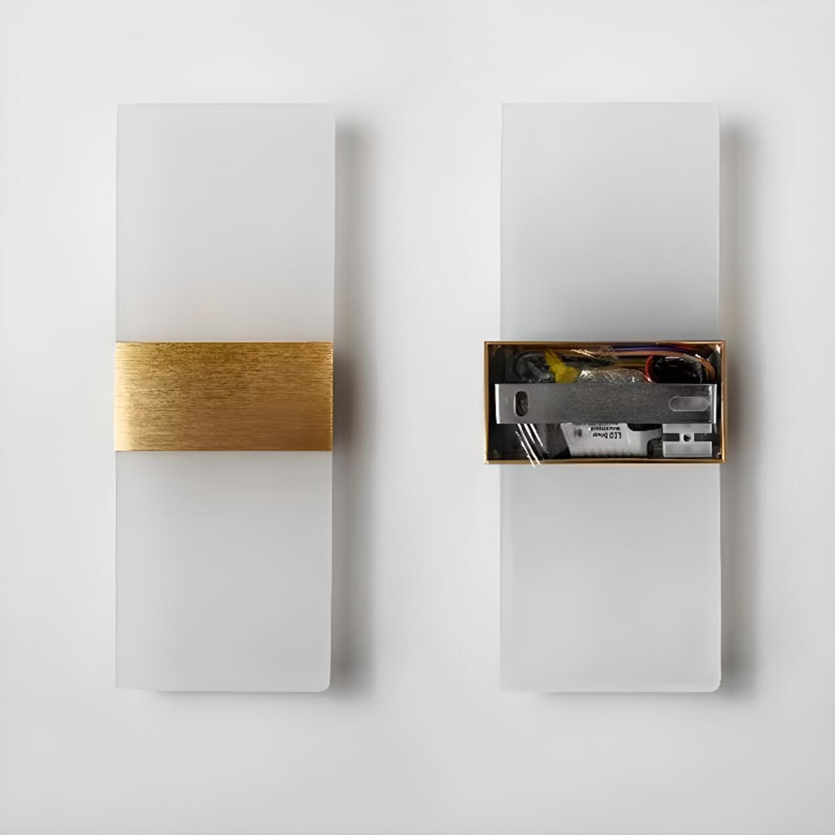 Minimalist Frosted Glass Rectangular Wall Sconce Image - 10