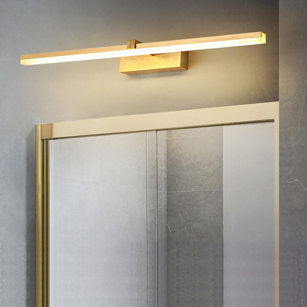 Minimalist Gold Aluminum Linear LED Vanity Light Image - 1