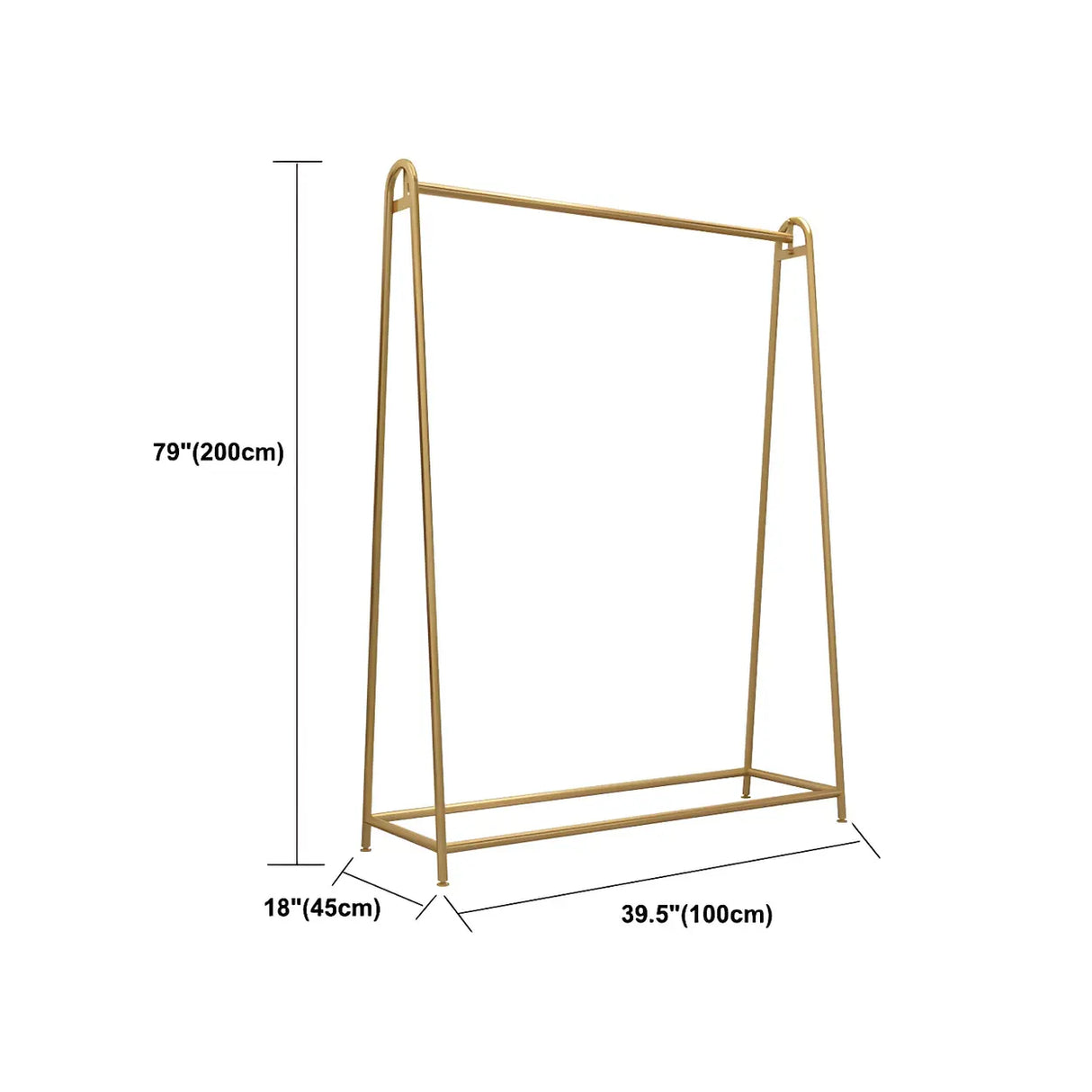 Minimalist Gold Metal A-Shaped Freestanding Coat Rack Image - 12