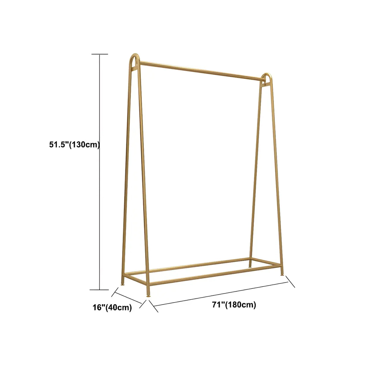 Minimalist Gold Metal A-Shaped Freestanding Coat Rack Image - 14