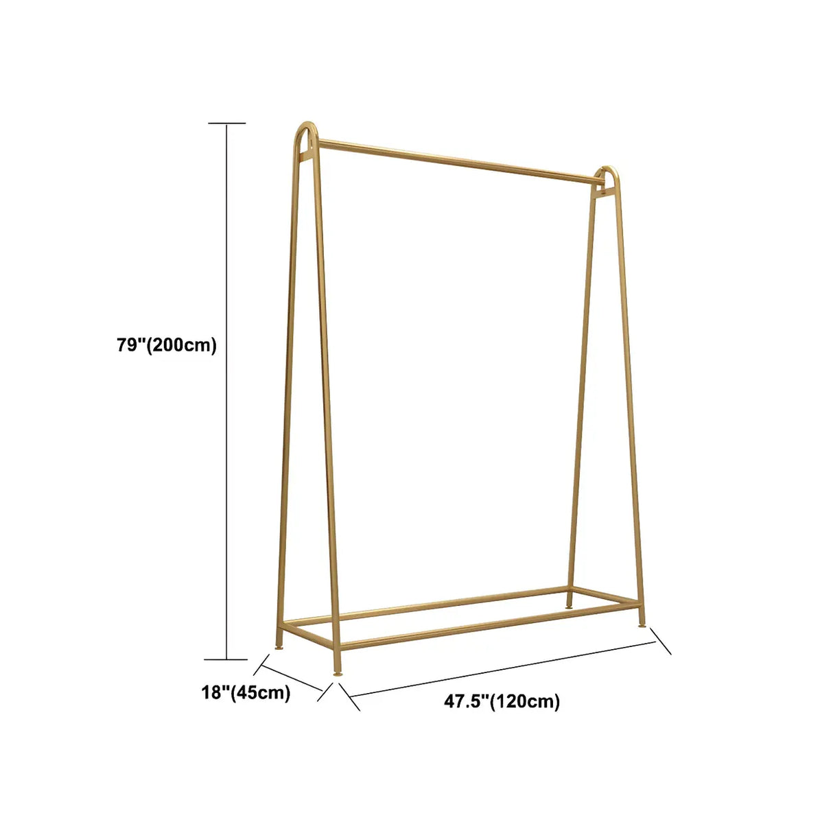 Minimalist Gold Metal A-Shaped Freestanding Coat Rack Image - 15