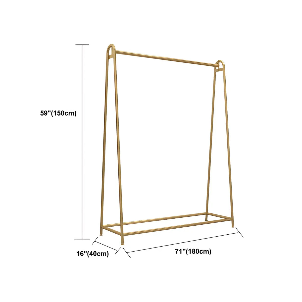Minimalist Gold Metal A-Shaped Freestanding Coat Rack Image - 17