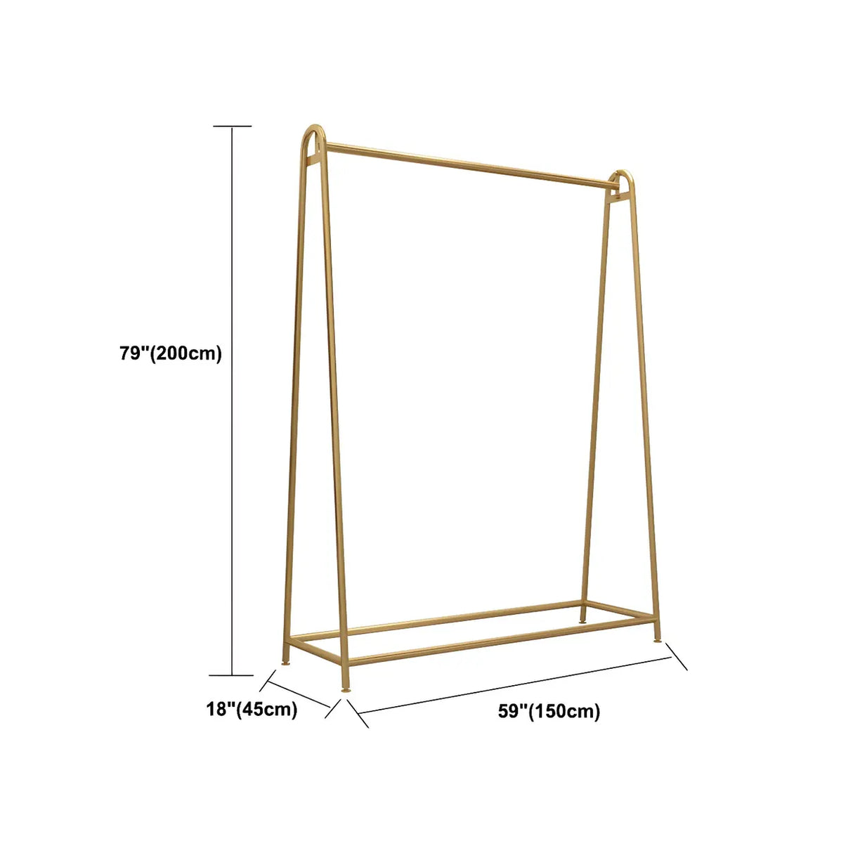 Minimalist Gold Metal A-Shaped Freestanding Coat Rack Image - 18