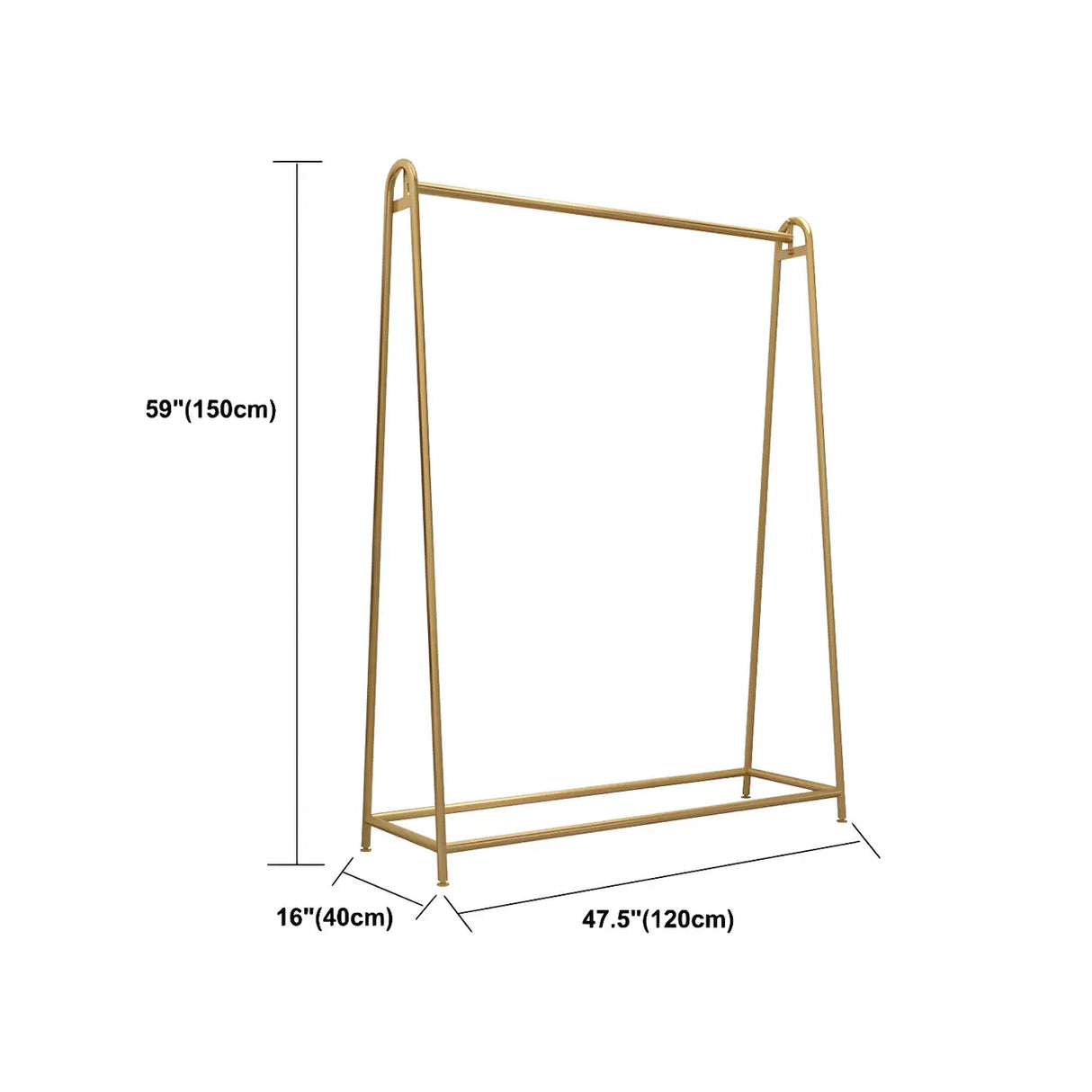 Minimalist Gold Metal A-Shaped Freestanding Coat Rack Image - 20