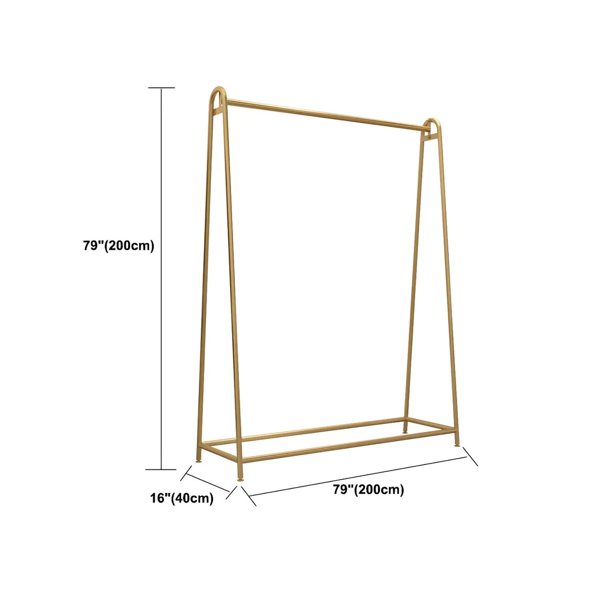 Minimalist Gold Metal A-Shaped Freestanding Coat Rack Image - 22