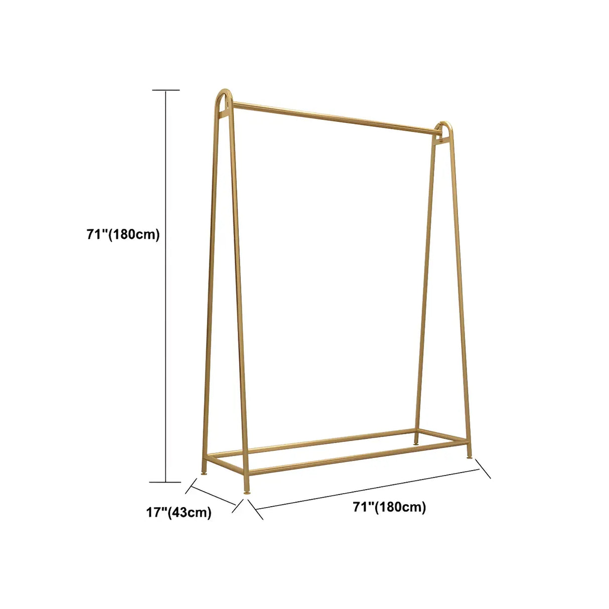 Minimalist Gold Metal A-Shaped Freestanding Coat Rack Image - 27