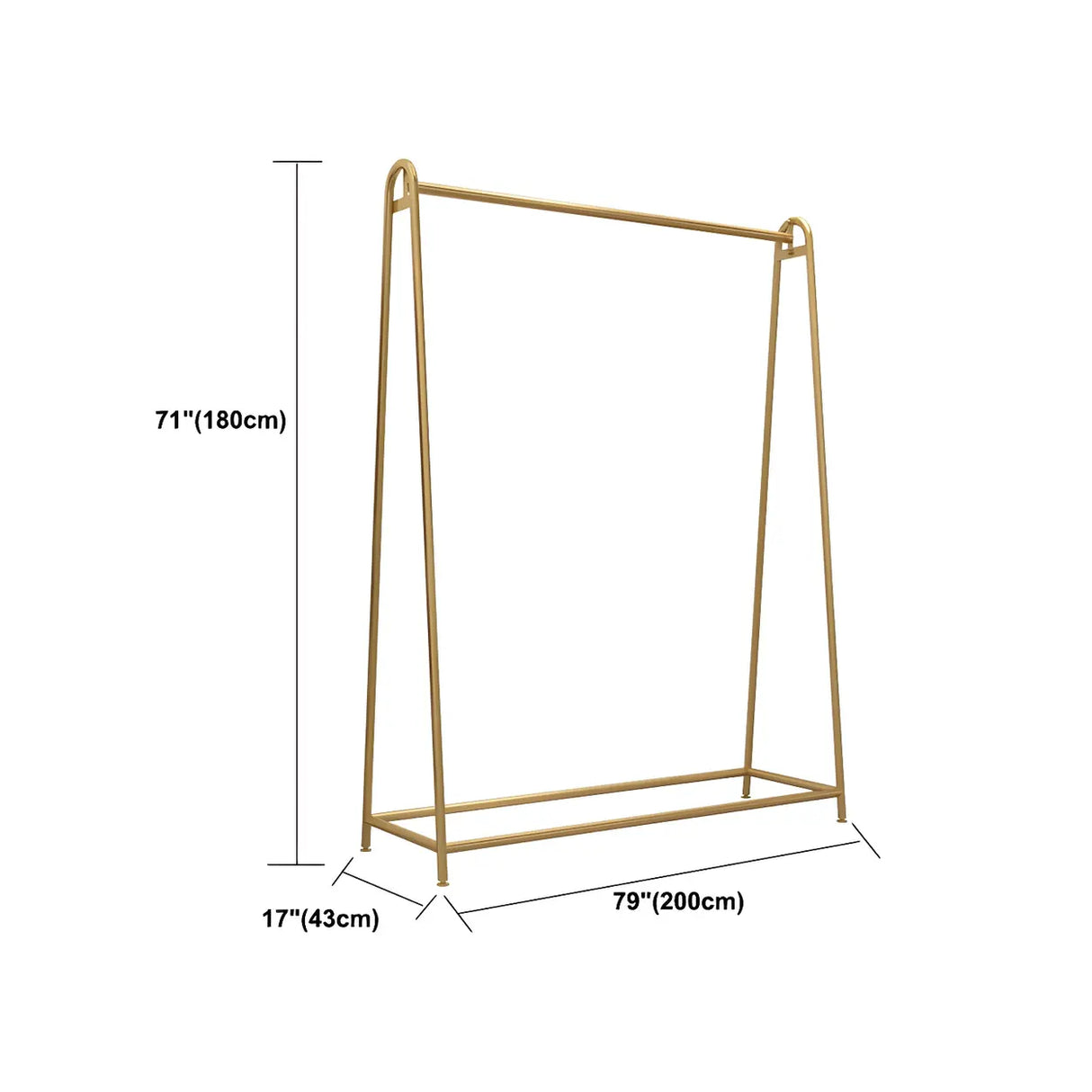 Minimalist Gold Metal A-Shaped Freestanding Coat Rack Image - 31