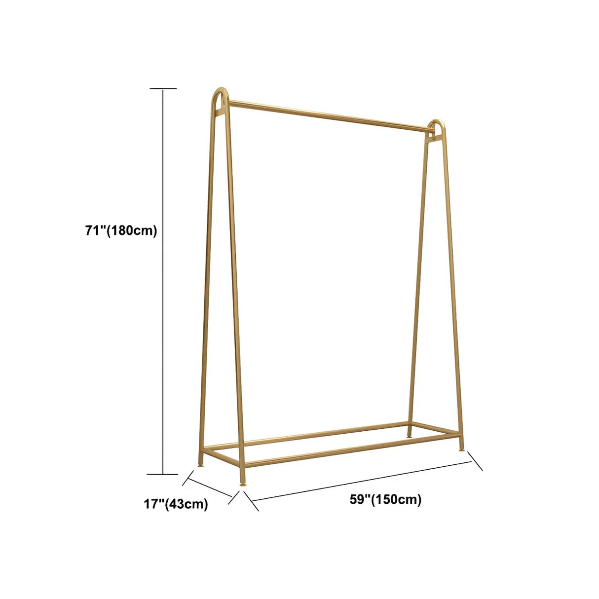 Minimalist Gold Metal A-Shaped Freestanding Coat Rack Image - 33