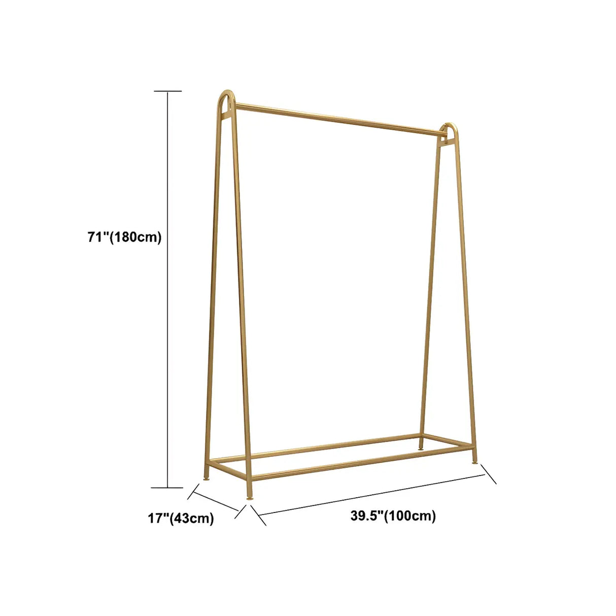 Minimalist Gold Metal A-Shaped Freestanding Coat Rack Image - 34