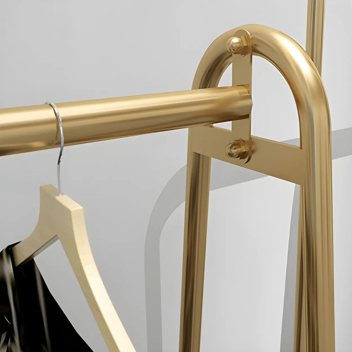 Minimalist Gold Metal A-Shaped Freestanding Coat Rack Image - 6