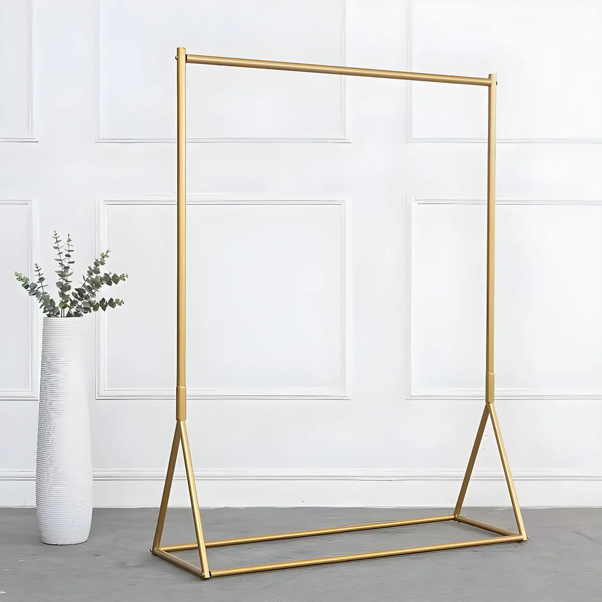 Minimalist Gold Metal Large Entryway Freestanding Coat Rack Image - 1