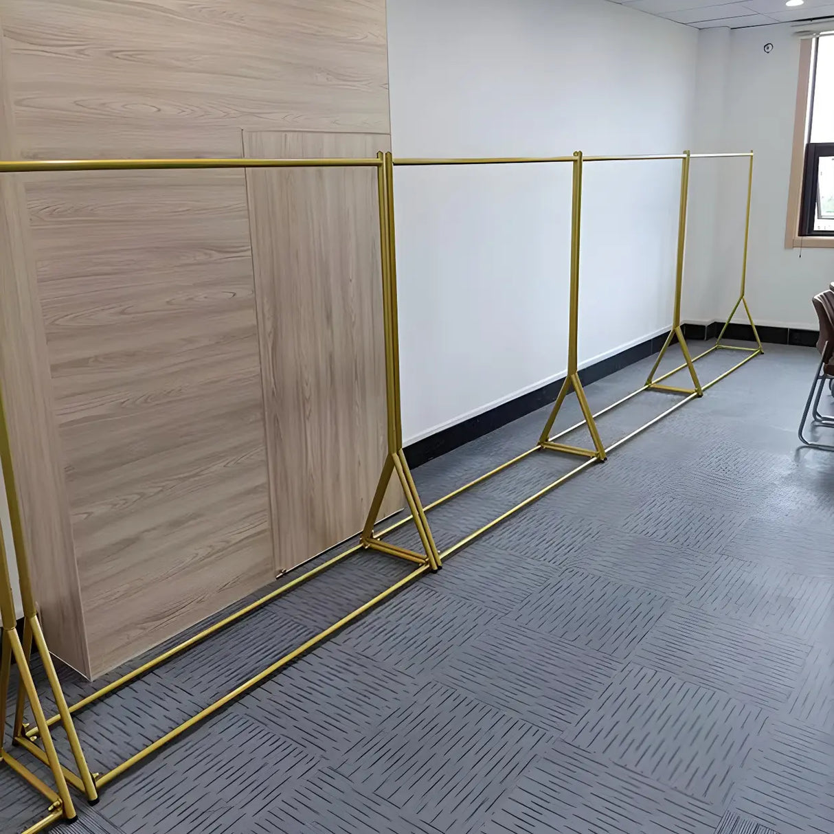 Minimalist Gold Metal Large Entryway Freestanding Coat Rack Image - 9