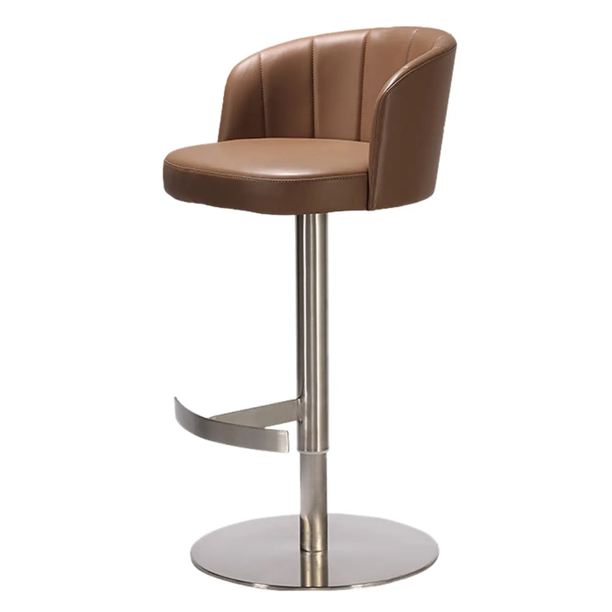 Minimalist Gray Rotatable Backrest Barrel Seat Bar Stool Image - 3