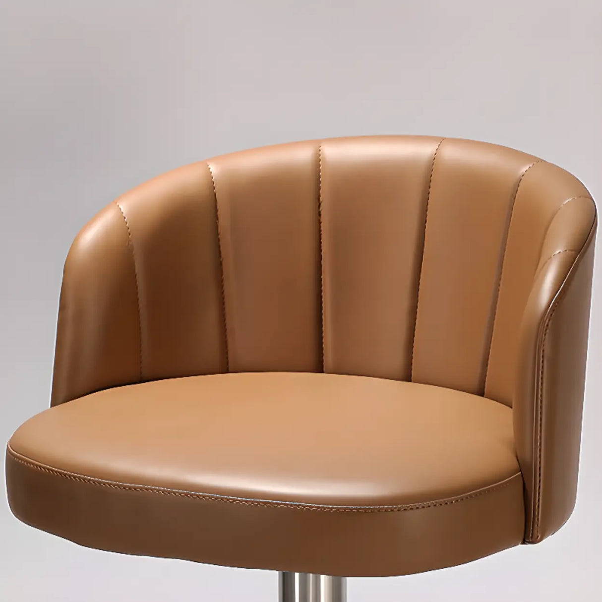 Minimalist Gray Rotatable Backrest Barrel Seat Bar Stool Image - 5