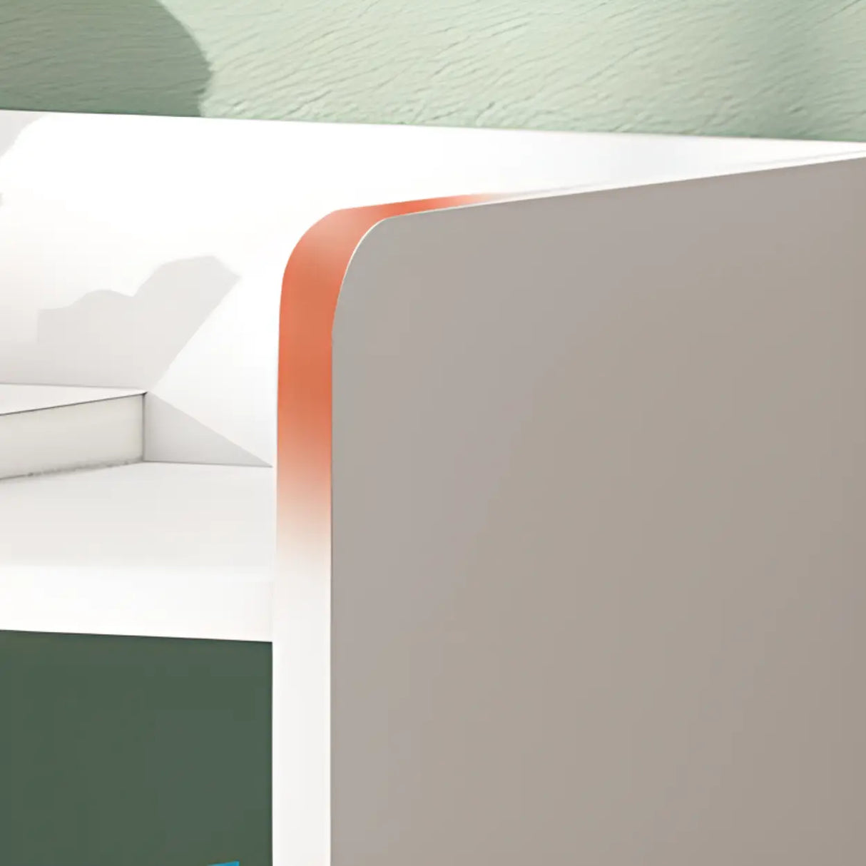 Minimalist Horizontal Closed Back Wood Bookcase White Image - 13