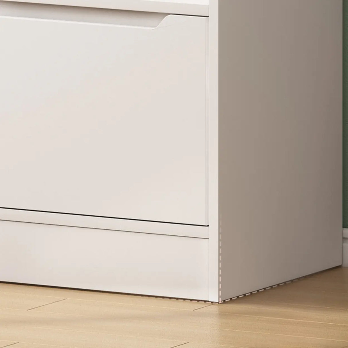 Minimalist Horizontal Closed Back Wood Bookcase White Image - 15