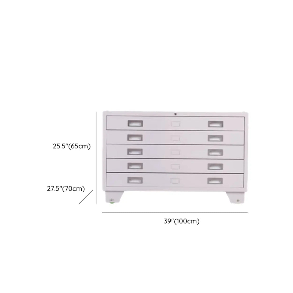 Minimalist Horizontal Steel Grey Filing Cabinet with Lock Image - 12