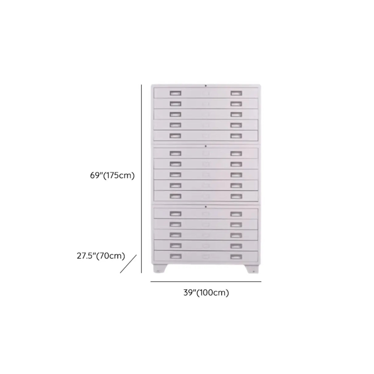 Minimalist Horizontal Steel Grey Filing Cabinet with Lock Image - 14