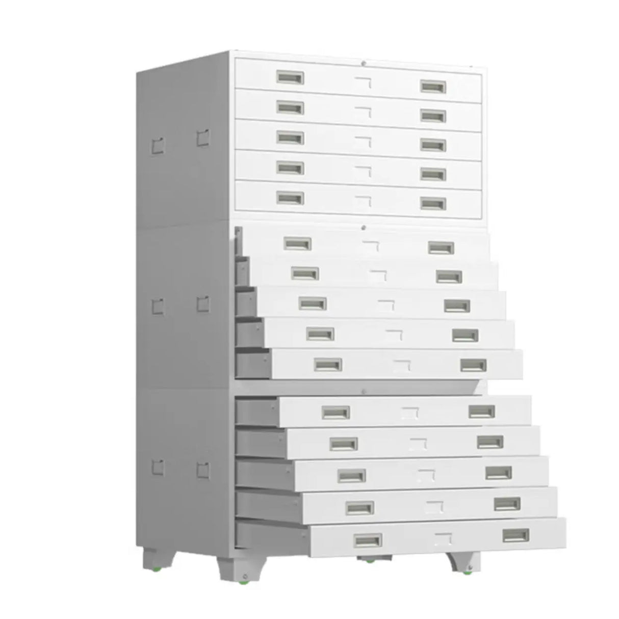 Minimalist Horizontal Steel Grey Filing Cabinet with Lock Image - 5