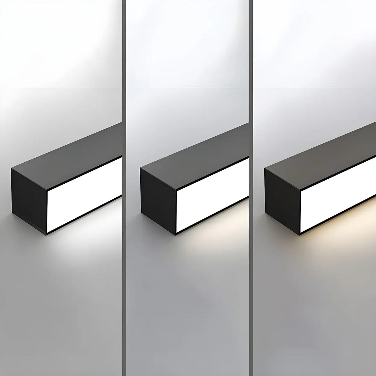 Minimalist Large Black Linear LED Flush Mount Light Image - 4