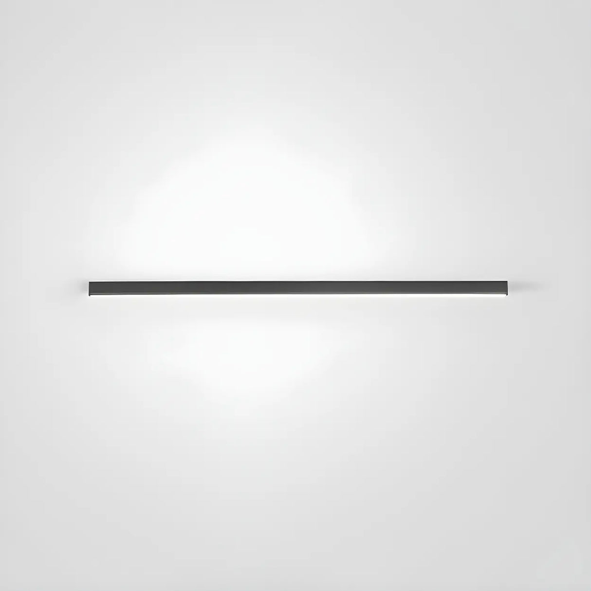 Minimalist Large Black Linear LED Flush Mount Light Image - 6