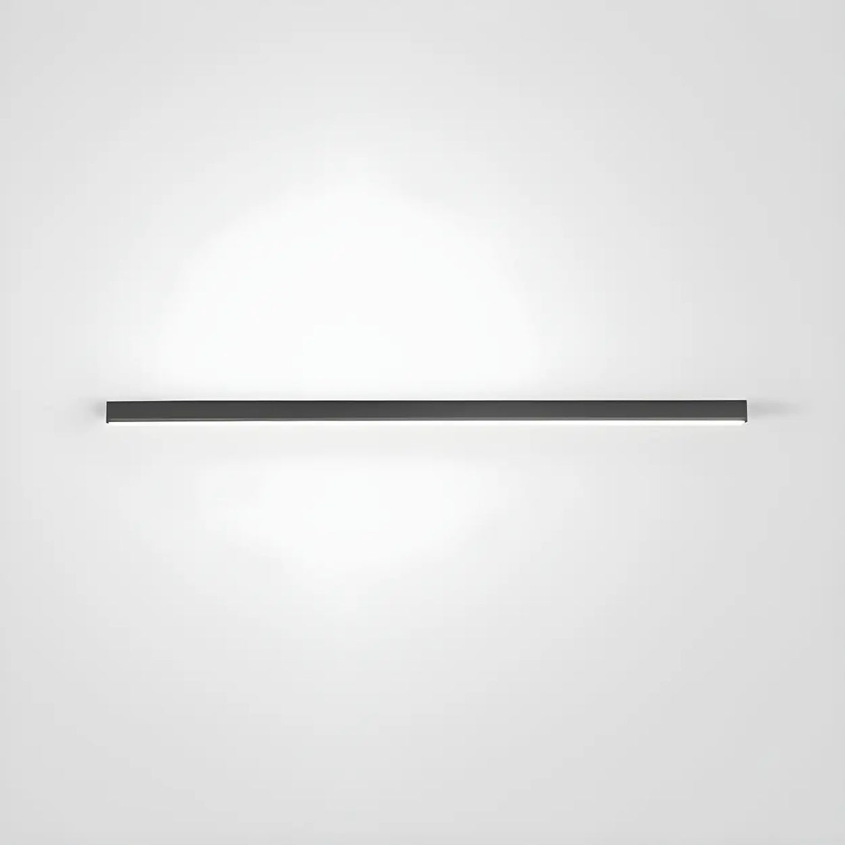 Minimalist Large Black Linear LED Flush Mount Light Image - 7