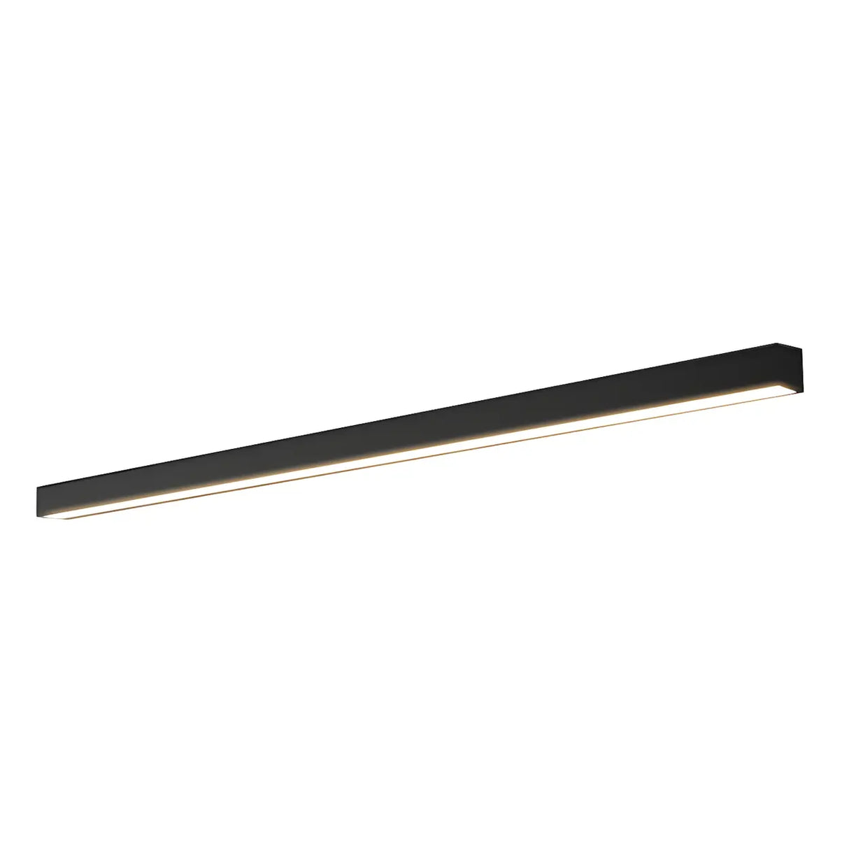 Minimalist Large Black Linear LED Flush Mount Light Image - 8