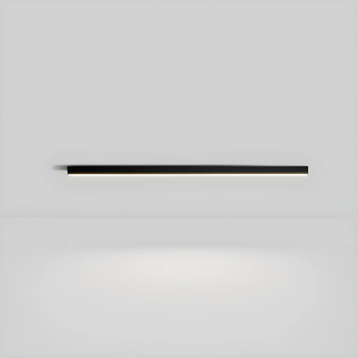 Minimalist Large Black Linear LED Flush Mount Light Image - 9