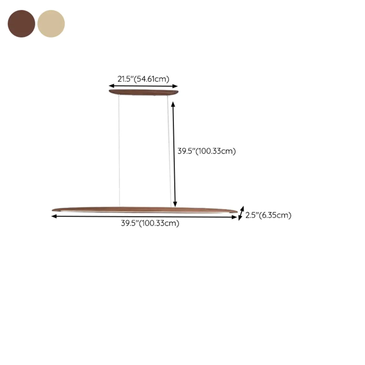 Minimalist LED Geometric Wood Island Hanging Light