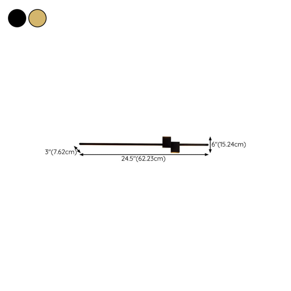 Minimalist Linear Design Vertical Black Wall Sconce Image - 13