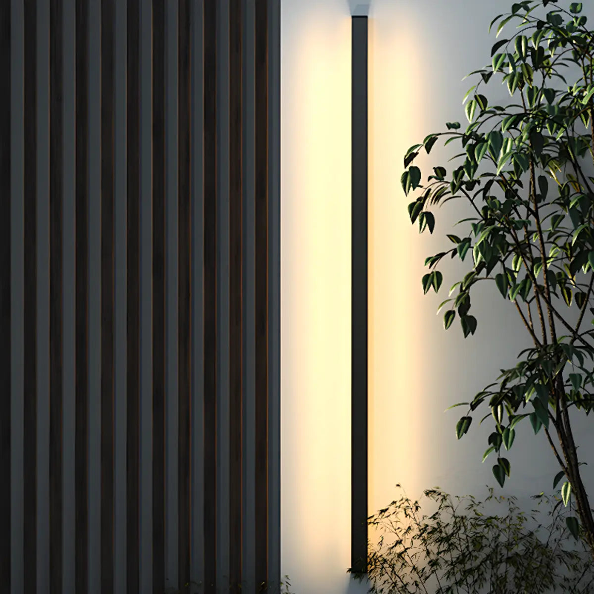 Minimalist Linear Long Outdoor LED Wall Light Black Image - 4
