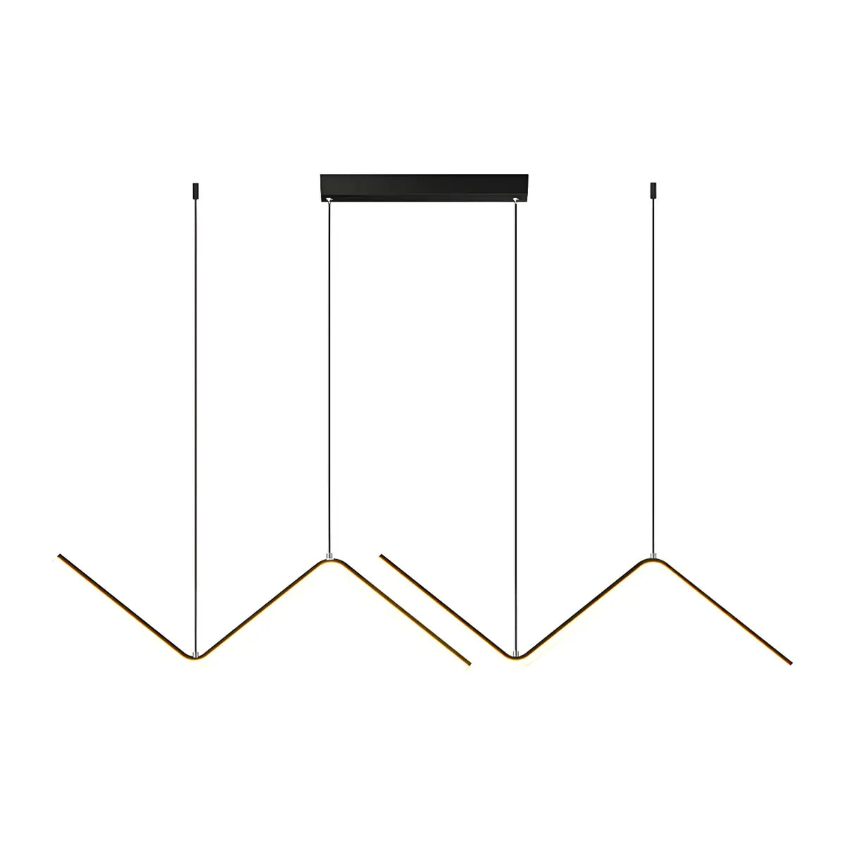Minimalist Linear Z Shape Black Dining Room Pendant Light Image - 5