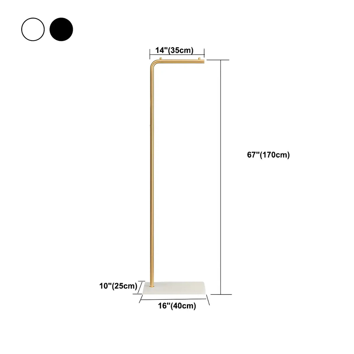Minimalist Metal Gold High Freestanding Coat Rack with Hooks Image - 26
