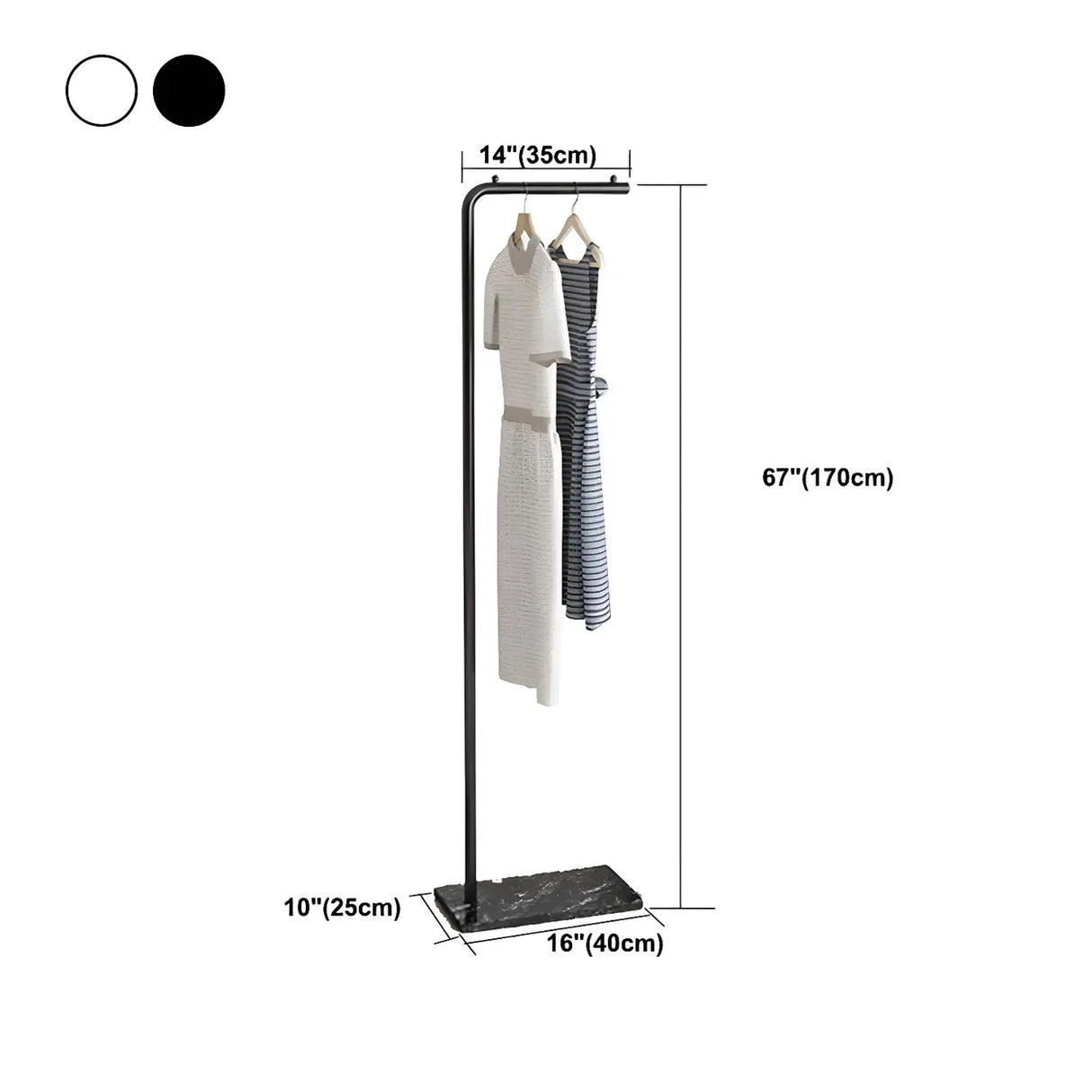 Minimalist Metal Gold High Freestanding Coat Rack with Hooks Image - 28