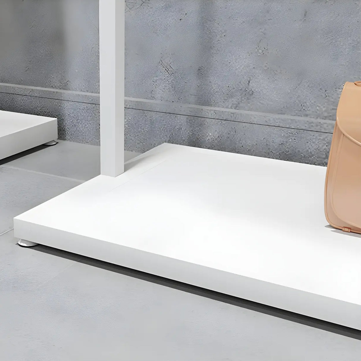 Minimalist Metal White Freestanding Coat Rack with Shelf Image - 7